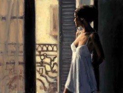 Balcony at Buenos Aires X by Fabian Perez - Limited Edition on Canvas sized 16x12 inches. Available from Whitewall Galleries