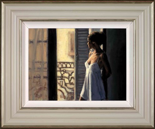 Balcony at Buenos Aires X by Fabian Perez - Framed Limited Edition on Canvas